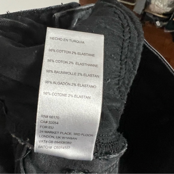 Urban Outfitters BDG Girlfriend High Rise Cropped Skinny Jeans Washed Black 26 - Picture 7 of 8